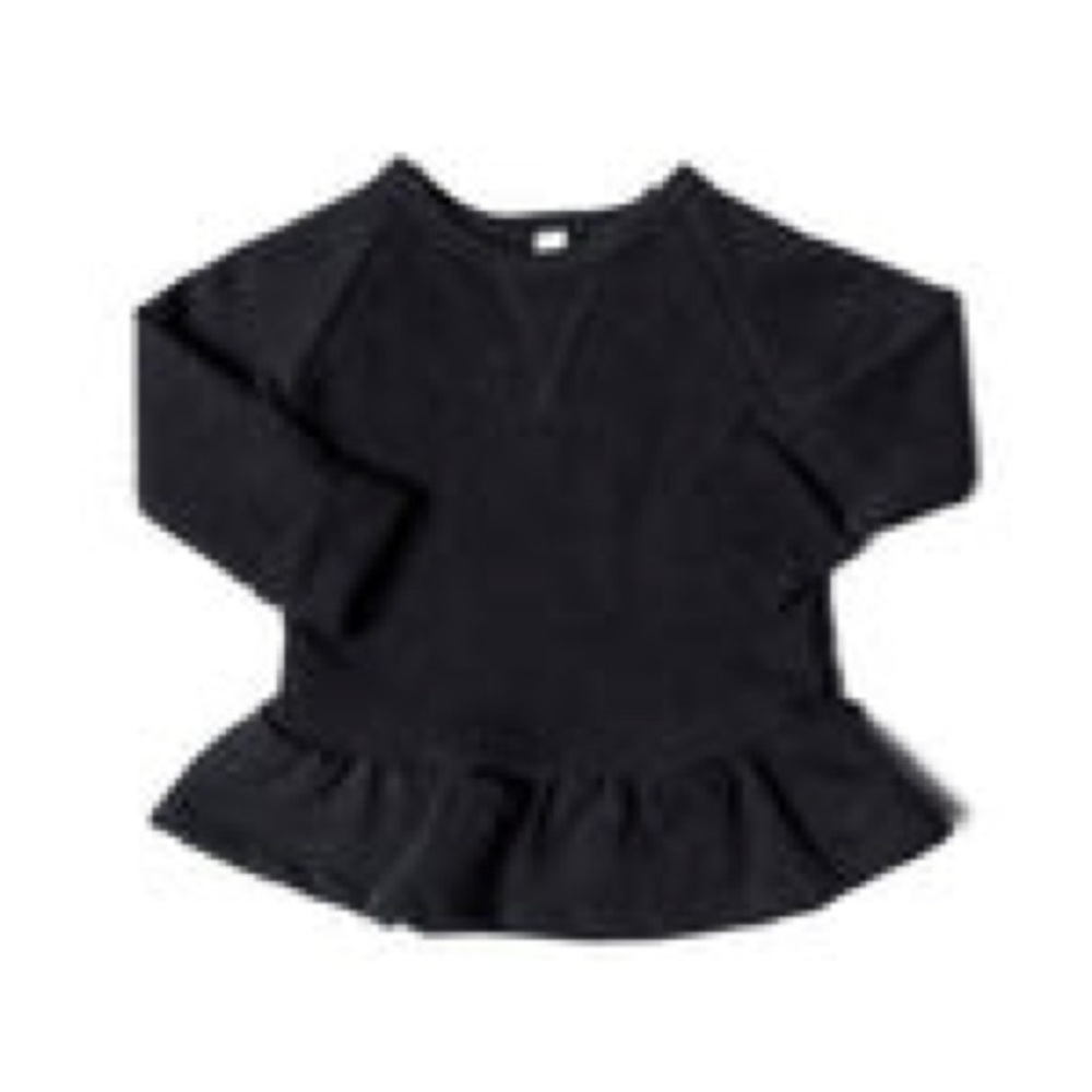 Childhoods peplum crew, ruffle sweatshirt